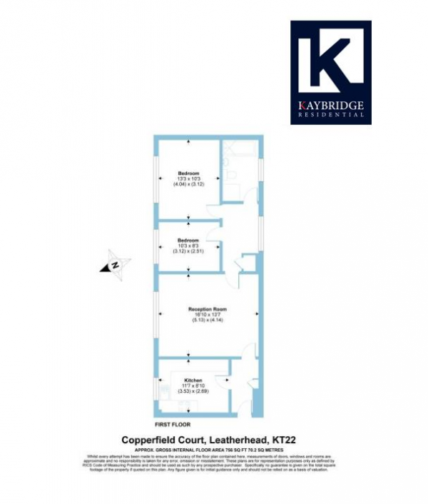 Floor Plan Image for 2 Bedroom Flat for Sale in Copperfield Court, Leatherhead