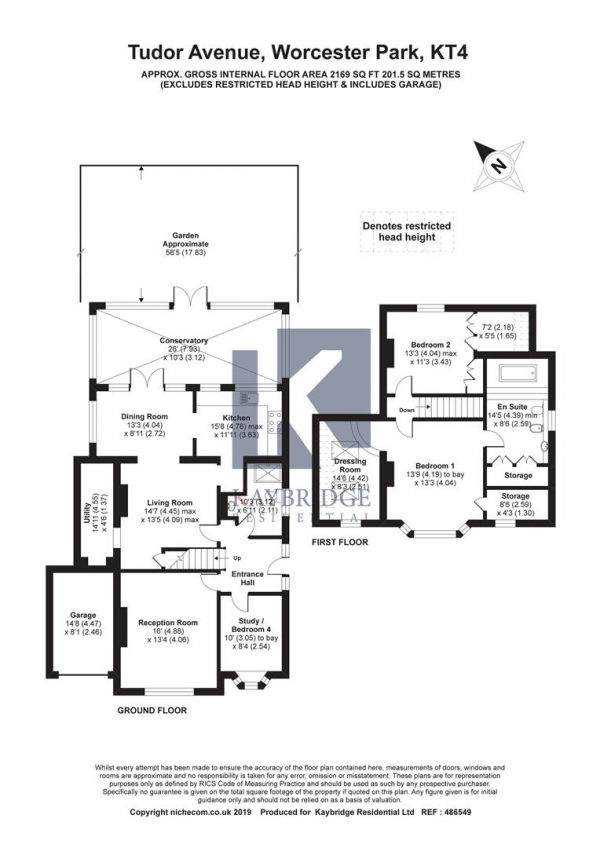 Floor Plan Image for 4 Bedroom Detached House for Sale in Tudor Avenue, Worcester Park KT4