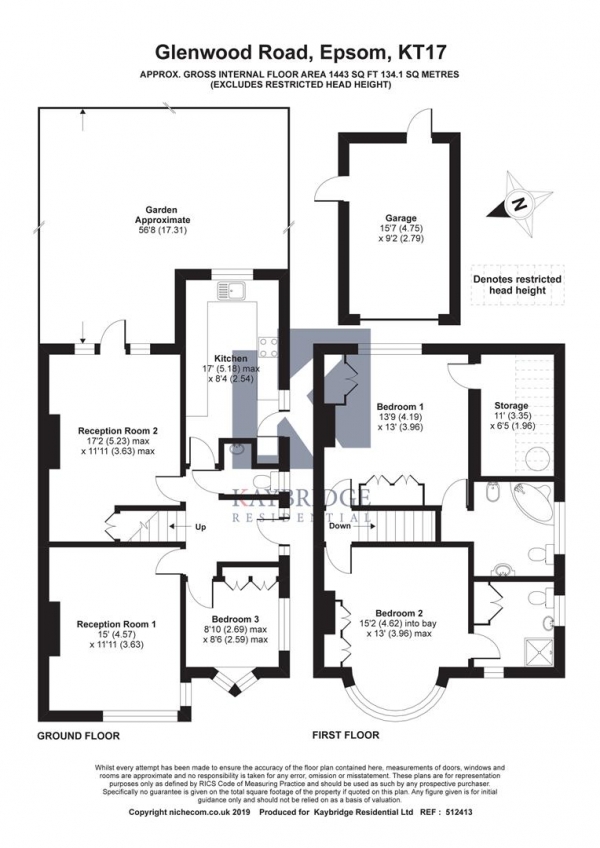 Floor Plan Image for 3 Bedroom Semi-Detached House for Sale in Glenwood Road, Epsom