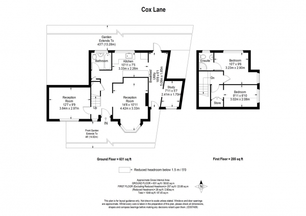 Floor Plan Image for 3 Bedroom Semi-Detached House for Sale in Cox Lane, Epsom,KT19