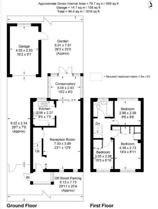 Floor Plan Image for 3 Bedroom Semi-Detached House for Sale in Epsom,KT19