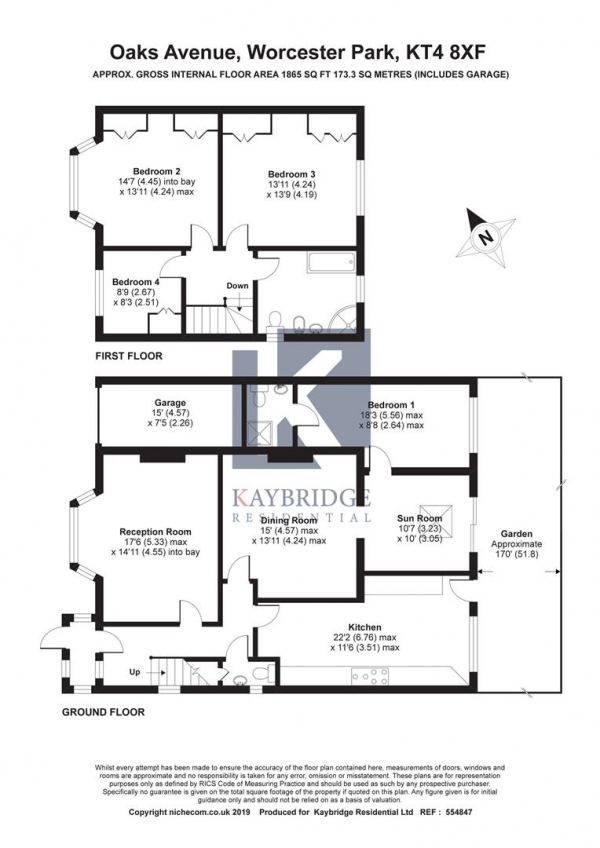 Floor Plan Image for 4 Bedroom Detached House for Sale in Oaks Avenue, Worcester Park,KT4