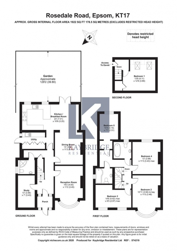 Floor Plan Image for 6 Bedroom Semi-Detached House for Sale in Rosedale Road, Epsom