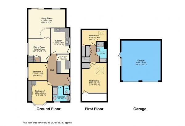 Floor Plan Image for 4 Bedroom Detached Bungalow for Sale in Fulbrook Avenue, New Haw, Addlestone