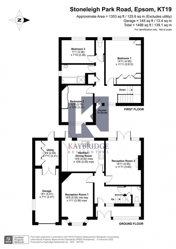 Floor Plan Image for 3 Bedroom Semi-Detached House for Sale in Stoneleigh Park Road, Epsom