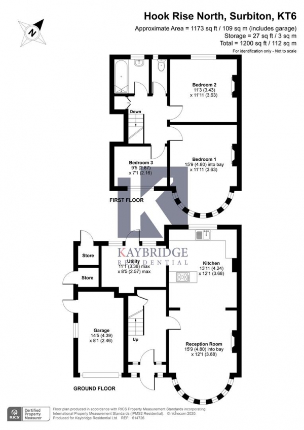 Floor Plan Image for 3 Bedroom Semi-Detached House for Sale in Hook Rise North, Surbiton