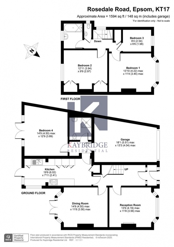 Floor Plan Image for 4 Bedroom Semi-Detached House for Sale in KT17,Epsom