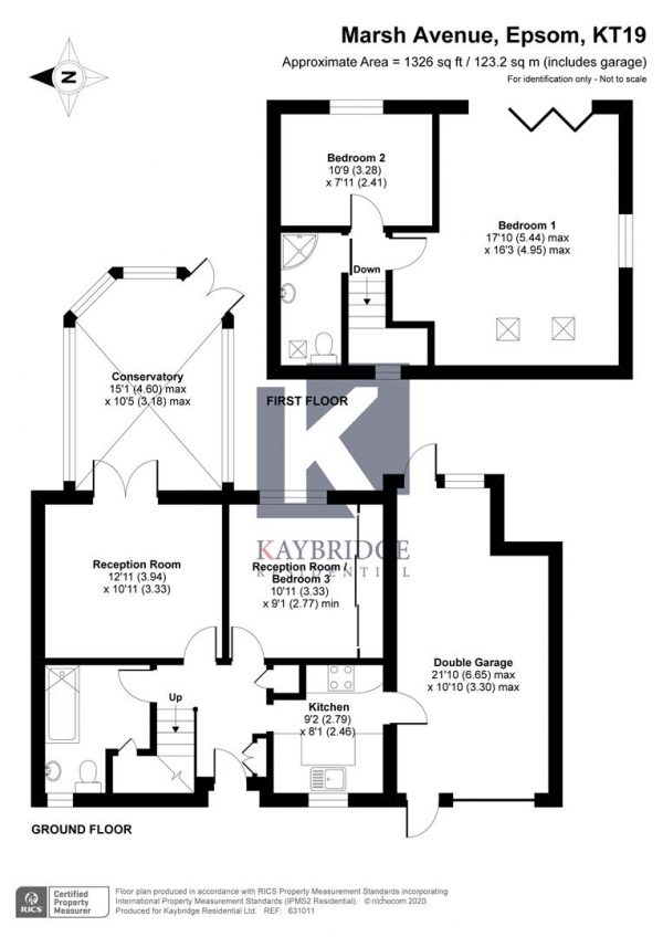 Floor Plan Image for 3 Bedroom Semi-Detached House for Sale in Marsh Avenue, Epsom