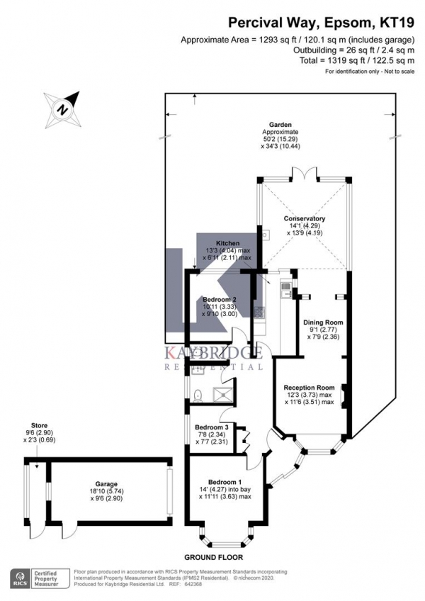 Floor Plan Image for 3 Bedroom Bungalow for Sale in Percival Way, Epsom