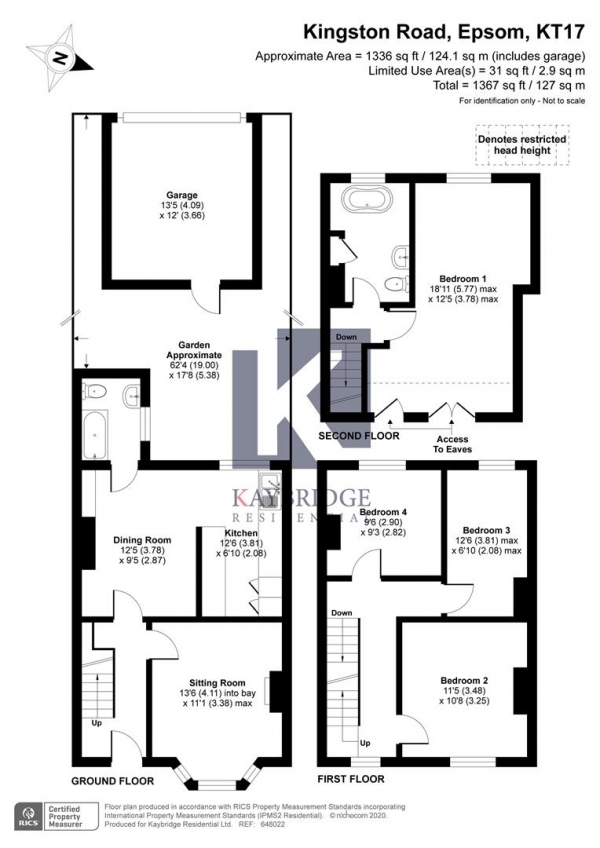 Floor Plan Image for 4 Bedroom Terraced House for Sale in Kingston Road, Epsom