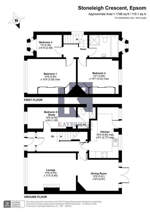 Floor Plan Image for 4 Bedroom Semi-Detached House for Sale in Stoneleigh Crescent, Epsom