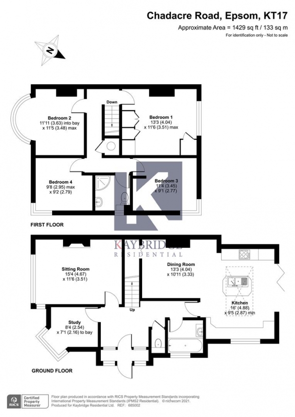 Floor Plan Image for 4 Bedroom Semi-Detached House for Sale in Chadacre Road, Epsom