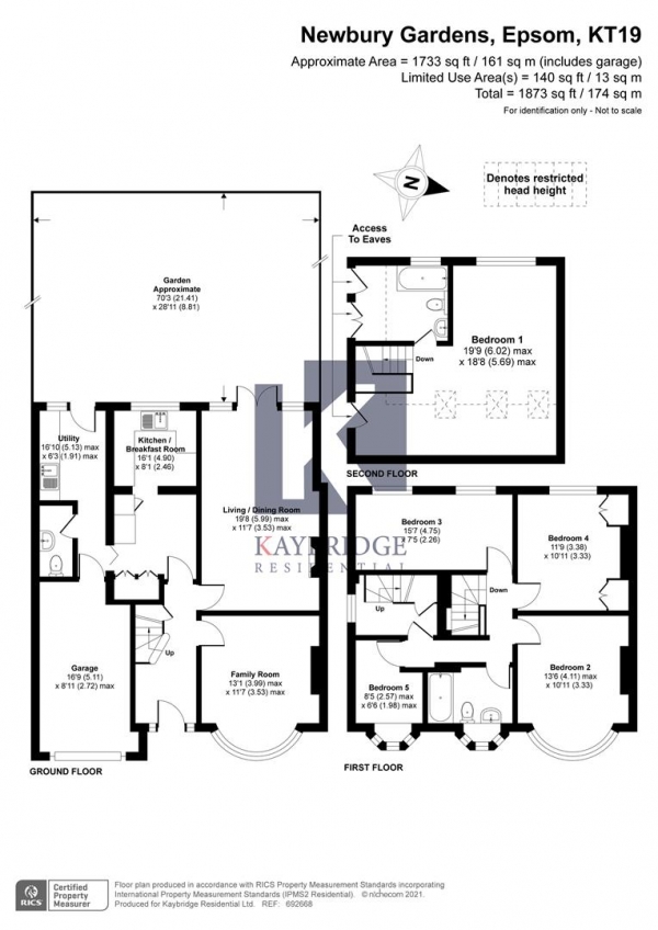 Floor Plan Image for 5 Bedroom Semi-Detached House for Sale in Newbury Gardens, Epsom