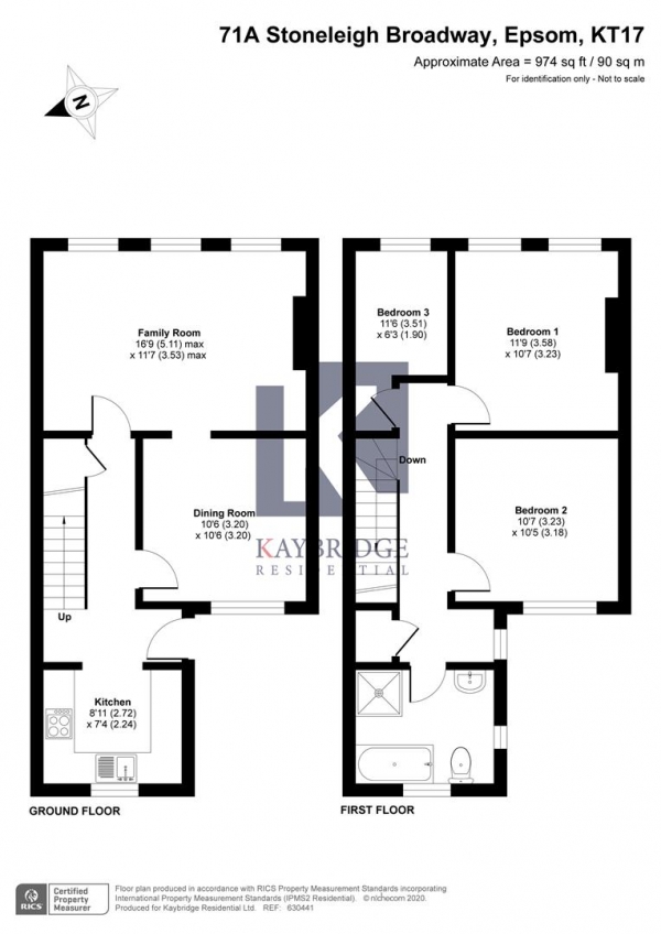 Floor Plan Image for 3 Bedroom Maisonette for Sale in Stoneleigh Broadway, Epsom