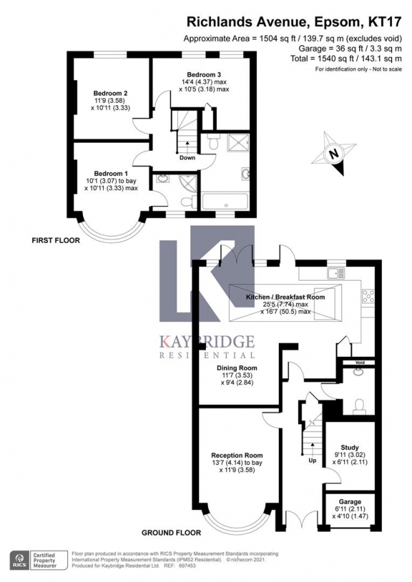 Floor Plan Image for 3 Bedroom Semi-Detached House for Sale in Richlands Avenue, Epsom