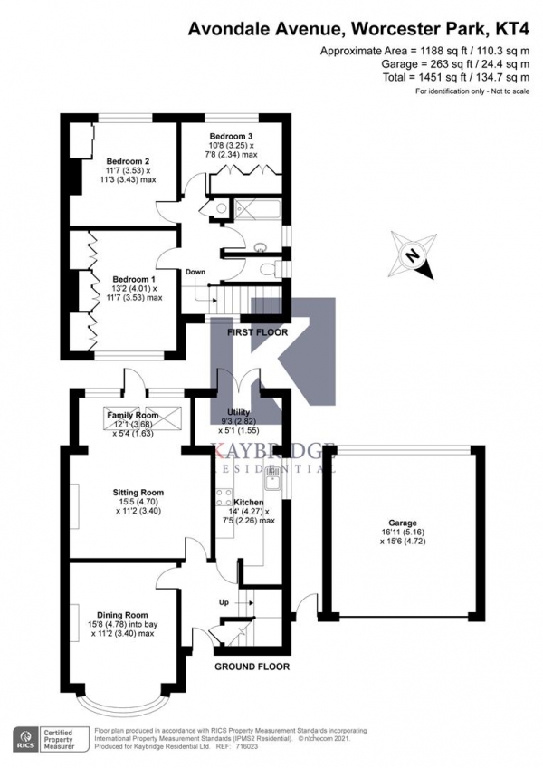 Floor Plan Image for 3 Bedroom Semi-Detached House for Sale in Avondale Avenue, Worcester Park