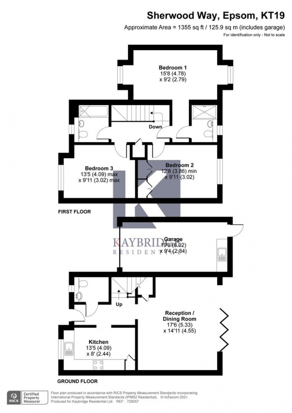 Floor Plan Image for 3 Bedroom Terraced House for Sale in Sherwood Way, Epsom