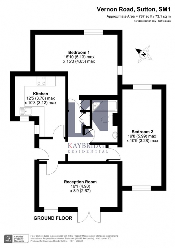 Floor Plan Image for 2 Bedroom Maisonette for Sale in Vernon Road, Sutton