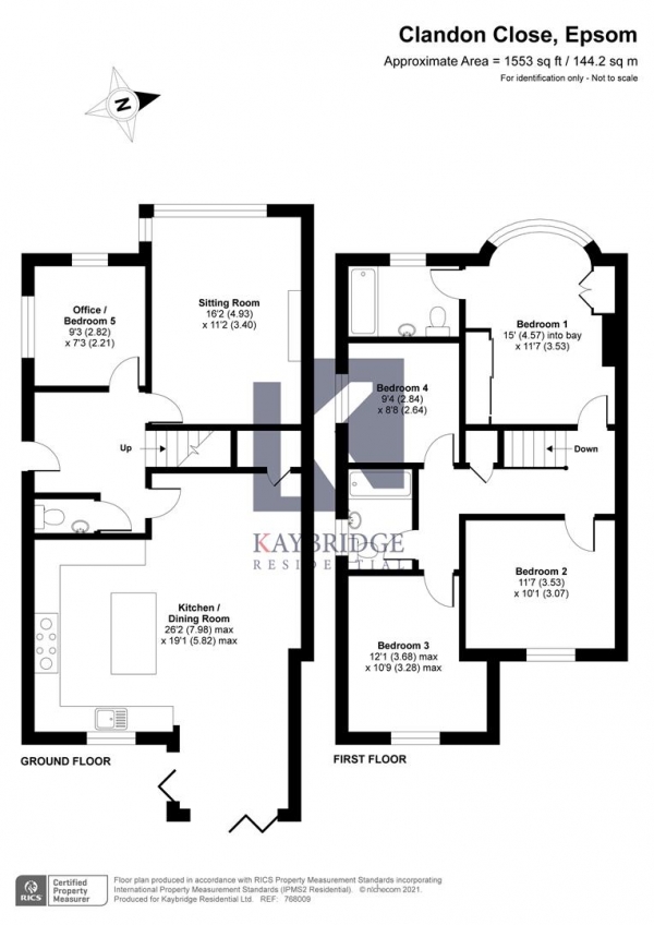 Floor Plan Image for 5 Bedroom Semi-Detached House for Sale in Clandon Close, Epsom