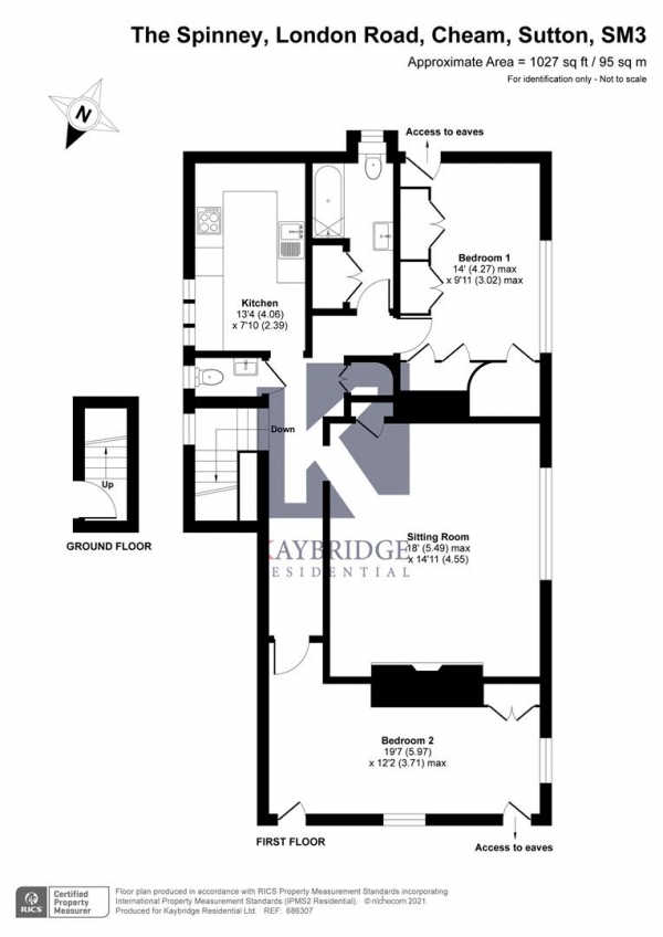Floor Plan Image for 2 Bedroom Flat for Sale in London Road, Cheam, Sutton