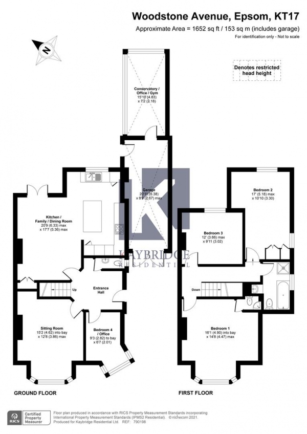Floor Plan Image for 4 Bedroom Semi-Detached House for Sale in Woodstone Avenue, Epsom