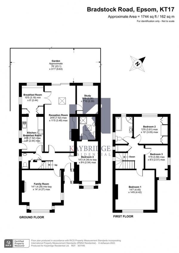Floor Plan for 4 Bedroom Detached House for Sale in Bradstock Road, Epsom, KT17, 2LE - Offers in Excess of &pound860,000