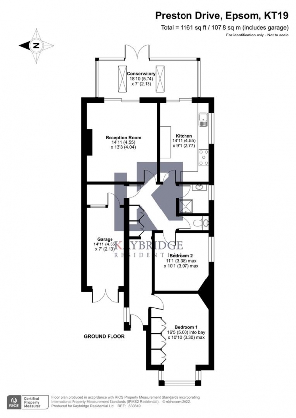 Floor Plan Image for 2 Bedroom Semi-Detached Bungalow for Sale in Preston Drive, Epsom