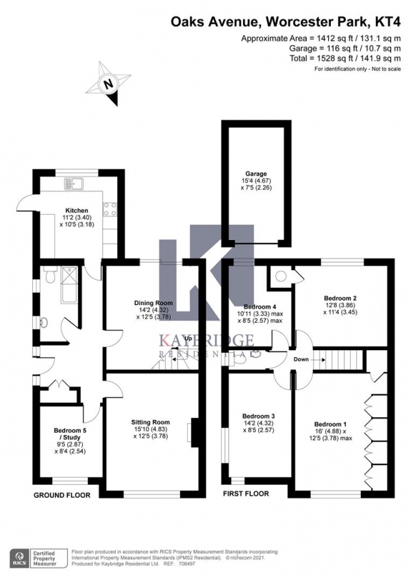 Floor Plan Image for 4 Bedroom Semi-Detached House for Sale in Oaks Avenue, Worcester Park