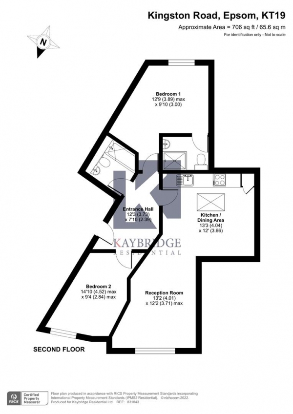 Floor Plan Image for 2 Bedroom Flat for Sale in Kingston Road, Epsom