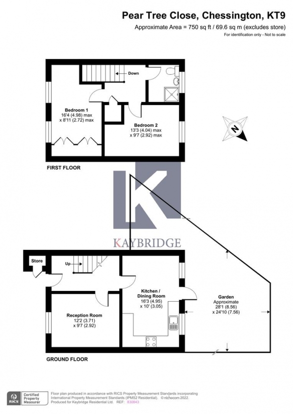 Floor Plan Image for 2 Bedroom Semi-Detached House for Sale in Pear Tree Close, Chessington