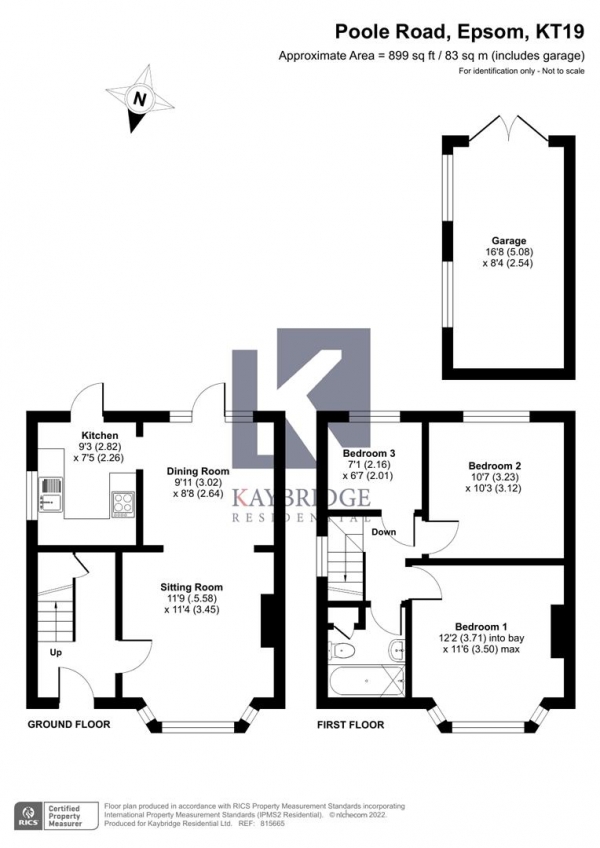 Floor Plan Image for 3 Bedroom Semi-Detached House for Sale in Poole Road, Epsom