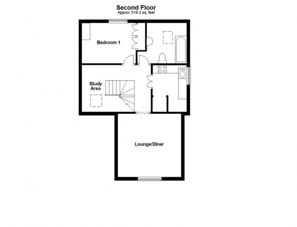 Floor Plan Image for 1 Bedroom Flat for Sale in St. James Road, Sutton