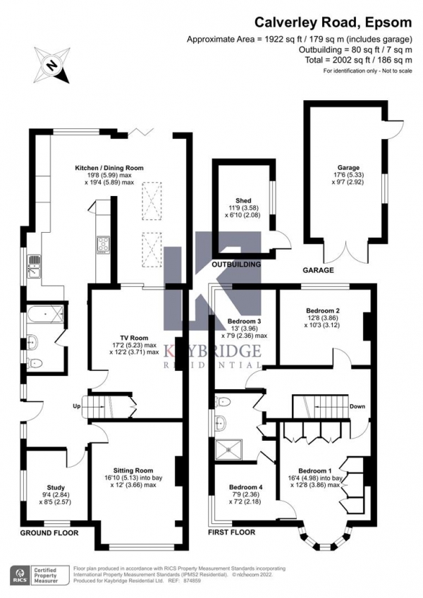 Floor Plan Image for 4 Bedroom Property for Sale in Calverley Road, Epsom