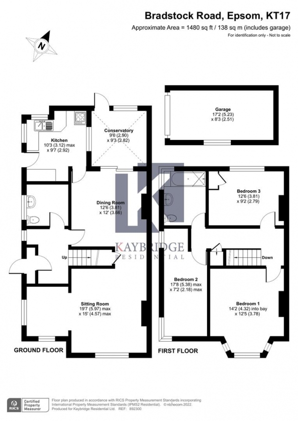 Floor Plan Image for 3 Bedroom Property for Sale in Bradstock Road, Epsom