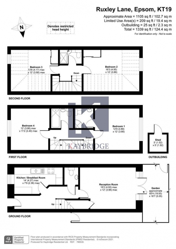 Floor Plan Image for 4 Bedroom Terraced House for Sale in Egmont Mews, Epsom