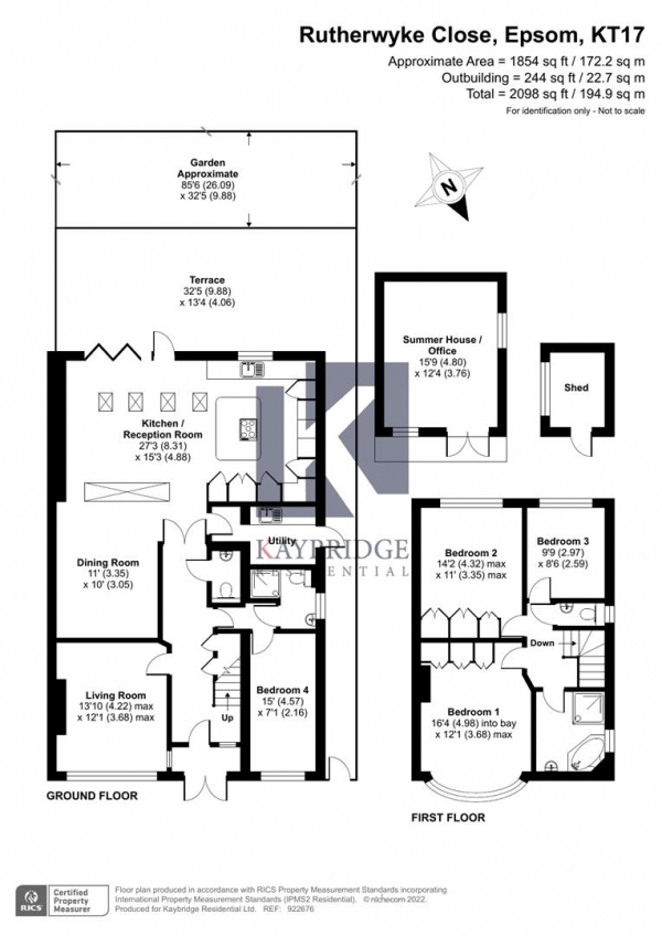 Floor Plan Image for 4 Bedroom Semi-Detached House for Sale in Rutherwyke Close, Epsom