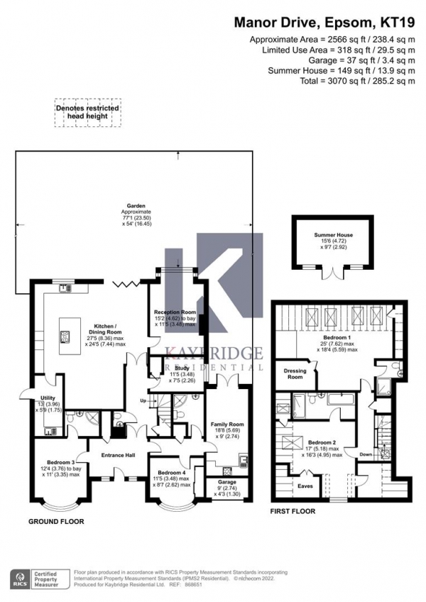 Floor Plan Image for 5 Bedroom Detached House for Sale in Manor Drive, Epsom