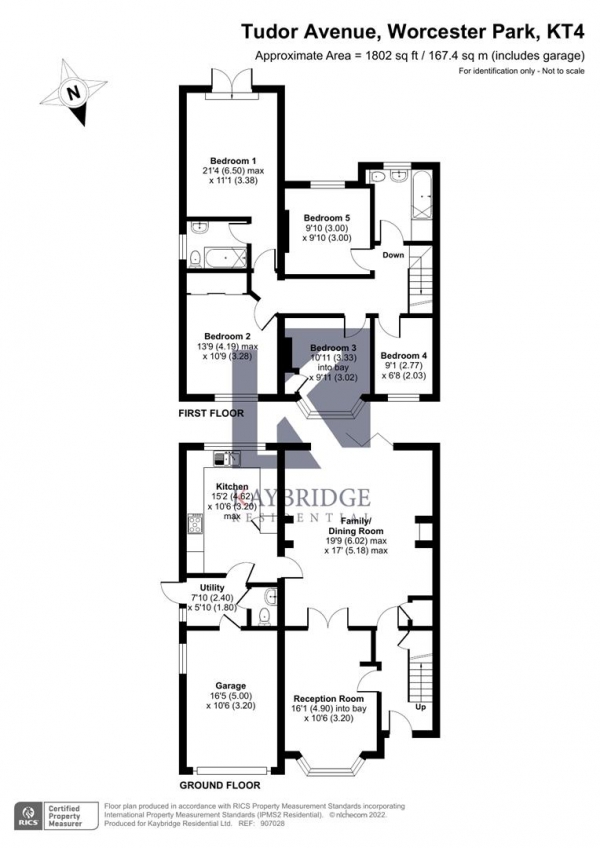 Floor Plan Image for 5 Bedroom Semi-Detached House for Sale in Tudor Avenue, Worcester Park