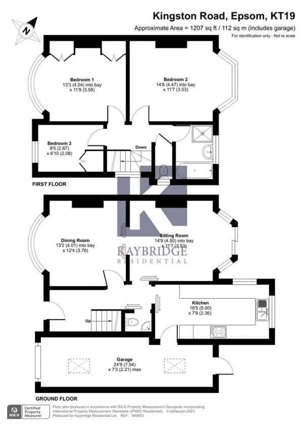 Floor Plan Image for 3 Bedroom Semi-Detached House for Sale in Kingston Road, Epsom