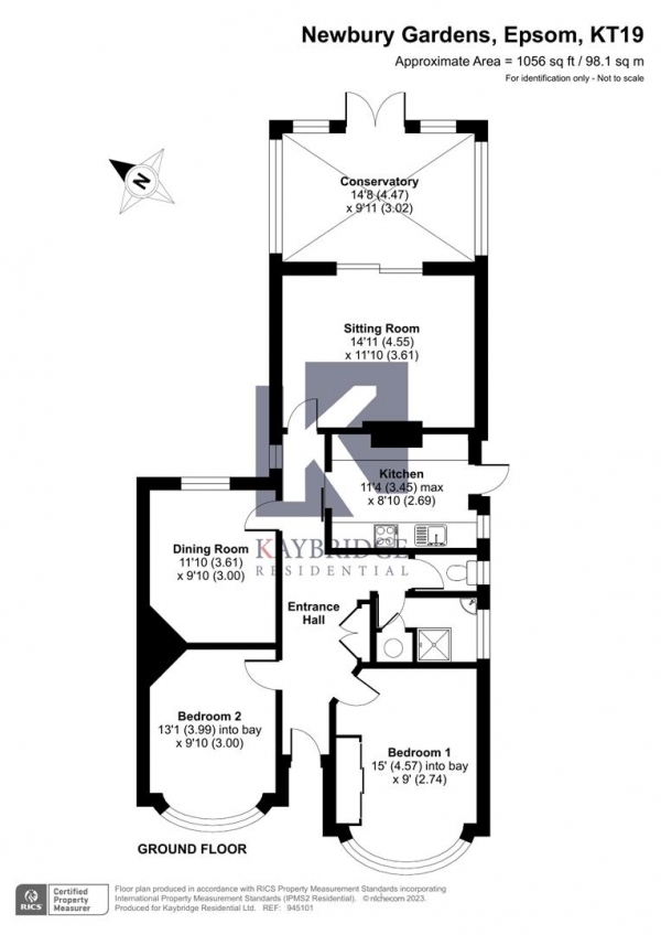 Floor Plan Image for 3 Bedroom Semi-Detached Bungalow for Sale in Newbury Gardens, Epsom