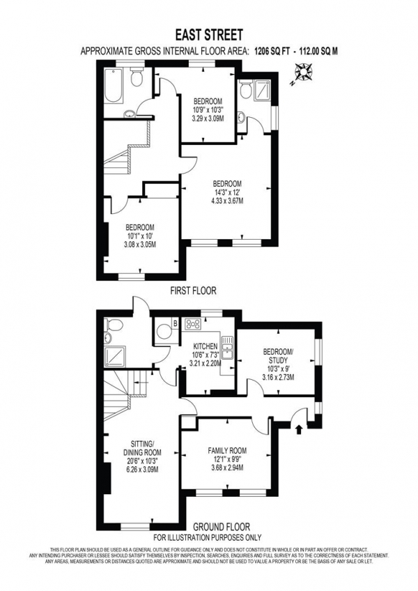 Floor Plan Image for 4 Bedroom Semi-Detached House for Sale in East Street, Epsom