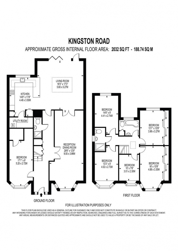 Floor Plan Image for 6 Bedroom Semi-Detached House to Rent in Kingston Road, Epsom