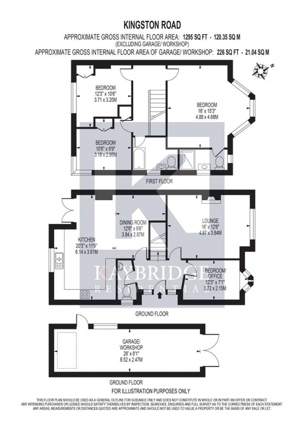 Floor Plan for 4 Bedroom Semi-Detached House for Sale in Kingston Road, Epsom, KT19, 0DJ - Guide Price &pound599,950