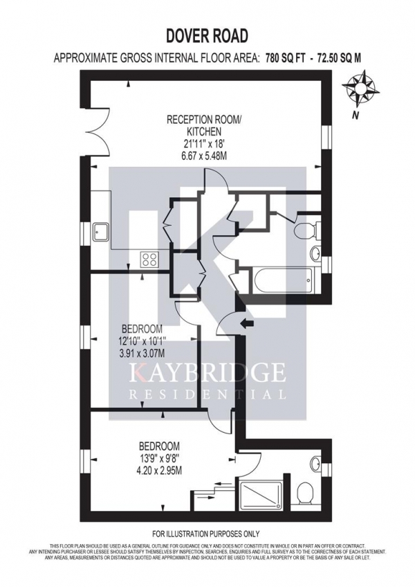 Floor Plan Image for 2 Bedroom Apartment for Sale in Dover Road, Tadworth