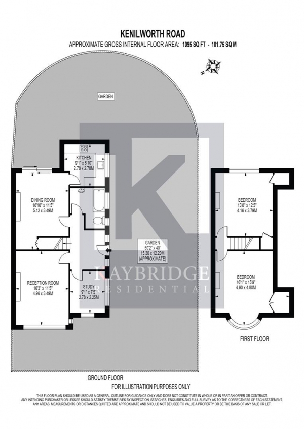 Floor Plan Image for 3 Bedroom Semi-Detached House for Sale in Kenilworth Road, Epsom