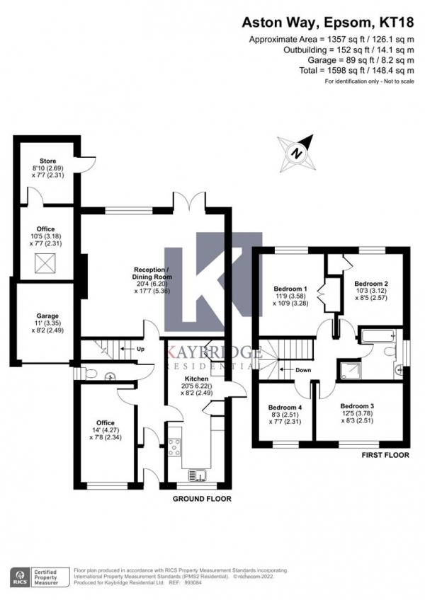 Floor Plan Image for 4 Bedroom Link Detached House for Sale in Aston Way, Epsom