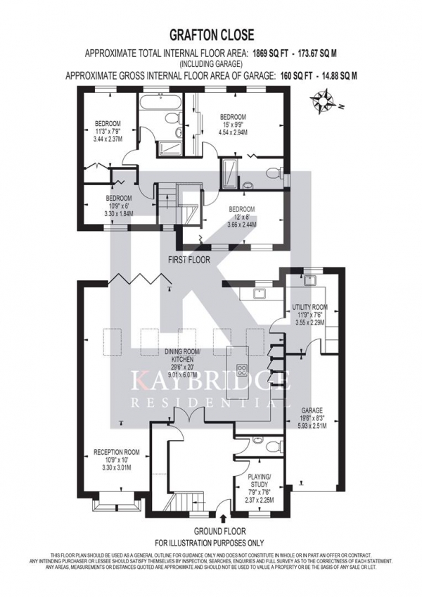 Floor Plan Image for 4 Bedroom Detached House for Sale in Grafton Close, Worcester Park