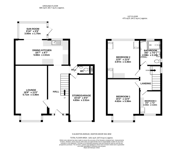 Floor Plan Image for 3 Bedroom Detached House for Sale in Alvaston Avenue, Heaton Moor