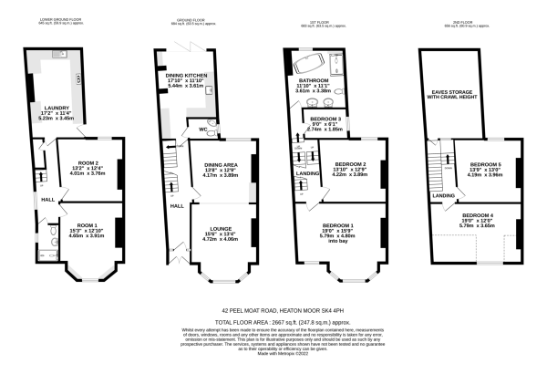 Floor Plan Image for 5 Bedroom End of Terrace House for Sale in Peel Moat Road, Heaton Moor