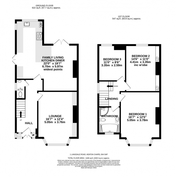 Floor Plan Image for 3 Bedroom Semi-Detached House for Sale in Langdale Road, Heaton Chapel